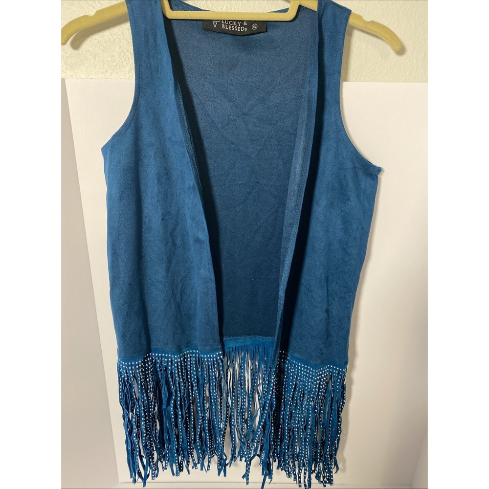 Lucky Blessed XL Fringed Vest Junior P2P 14 Inches O1